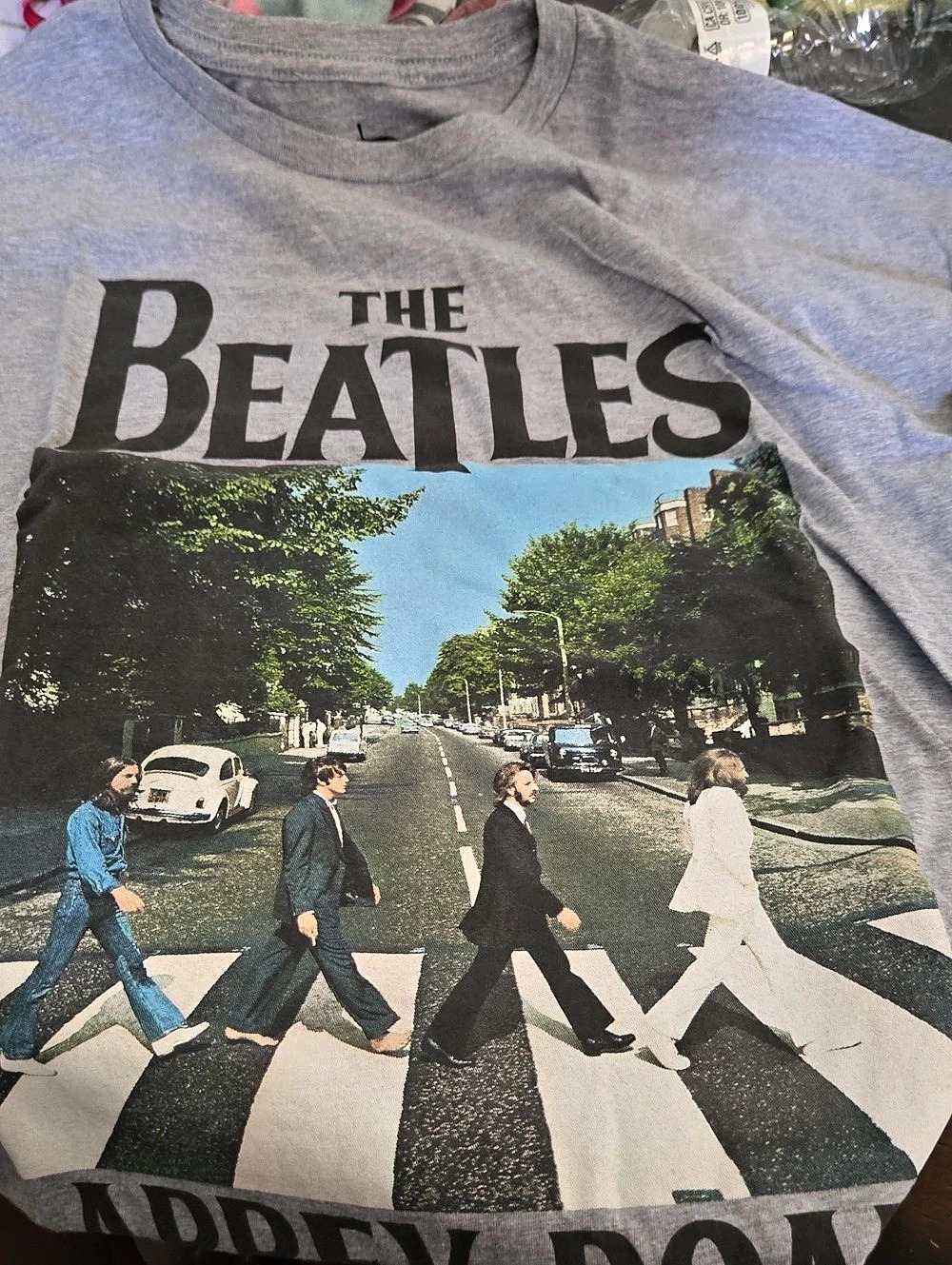 The Beatles Abbey Road Graphic T-Shirt Gray & Black